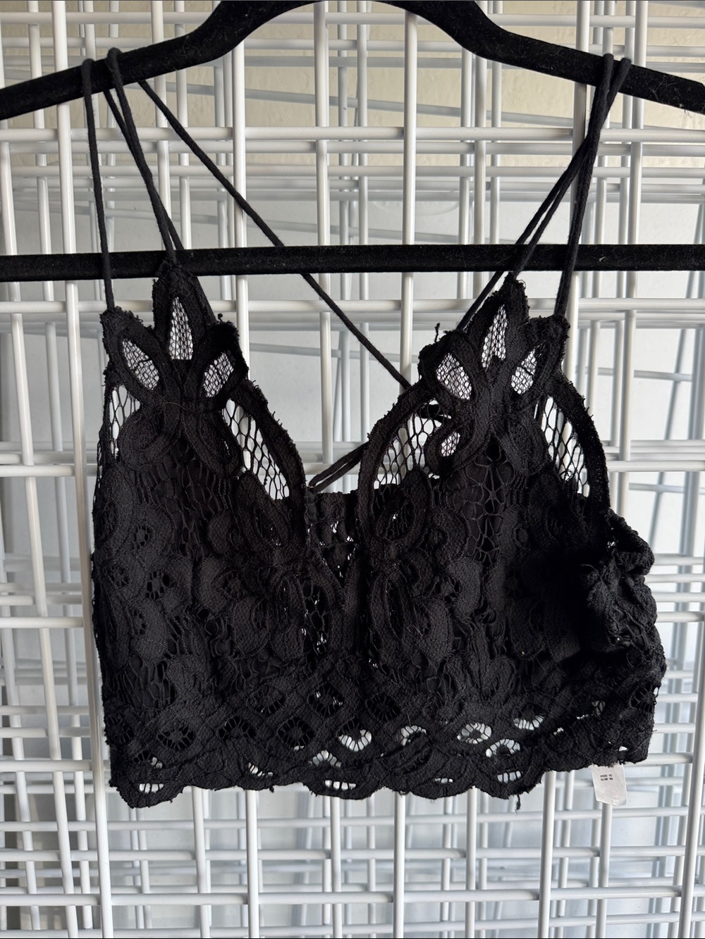 Free People Black Floral Lace Bralette
